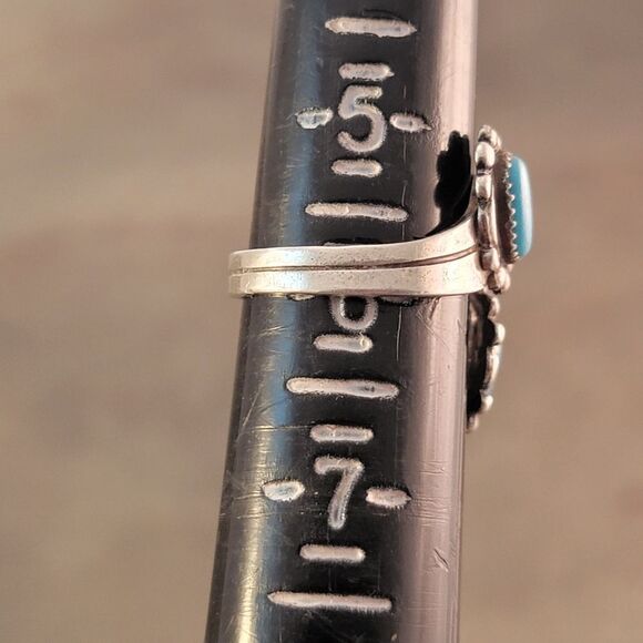 Vintage Bell Trading Blue Turquoise Sterling Bypass Southwestern Ring - Picture 5 of 6